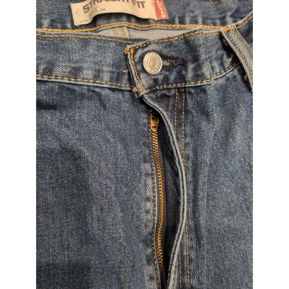 LEVI'S 505 MEN'S BLUE JEANS Regular Straight  in Size 42X32 Dark Wash EUC